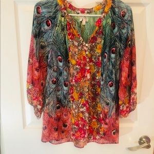 🌺 3/$25!! Adorable top with bright colors